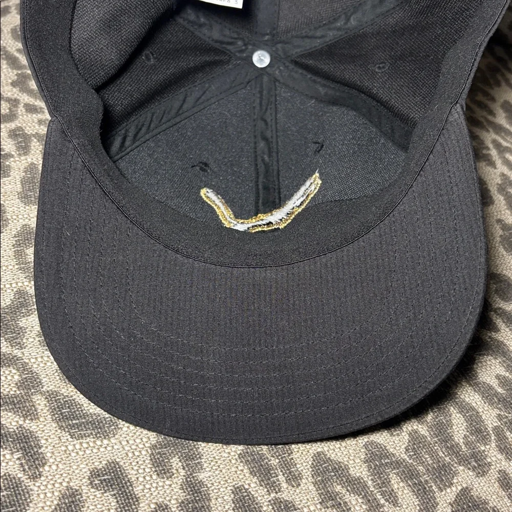 Puma black and gold logo ballcap stretch fit elastic hat fitted ballcap large/xl